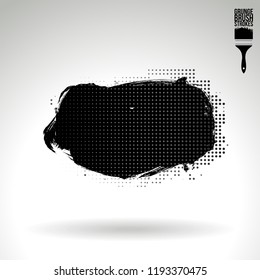 Black brush stroke and texture. Grunge vector abstract hand - painted element. Underline and border design.
