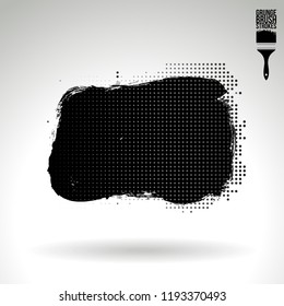 Black brush stroke and texture. Grunge vector abstract hand - painted element. Underline and border design.