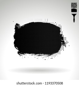 Black brush stroke and texture. Grunge vector abstract hand - painted element. Underline and border design.