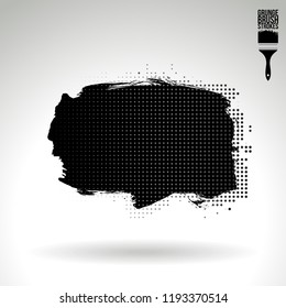Black brush stroke and texture. Grunge vector abstract hand - painted element. Underline and border design.