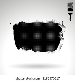 Black brush stroke and texture. Grunge vector abstract hand - painted element. Underline and border design.