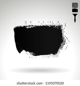 Black brush stroke and texture. Grunge vector abstract hand - painted element. Underline and border design.