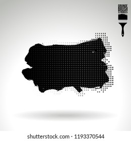 Black brush stroke and texture. Grunge vector abstract hand - painted element. Underline and border design.