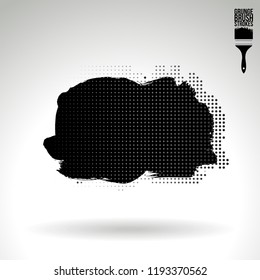 Black brush stroke and texture. Grunge vector abstract hand - painted element. Underline and border design.