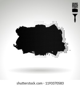 Black brush stroke and texture. Grunge vector abstract hand - painted element. Underline and border design.