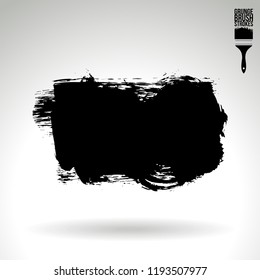 Black brush stroke and texture. Grunge vector abstract hand - painted element. Underline and border design.