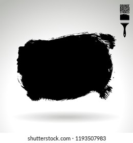 Black brush stroke and texture. Grunge vector abstract hand - painted element. Underline and border design.