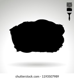 Black brush stroke and texture. Grunge vector abstract hand - painted element. Underline and border design.