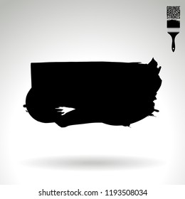 Black brush stroke and texture. Grunge vector abstract hand - painted element. Underline and border design.