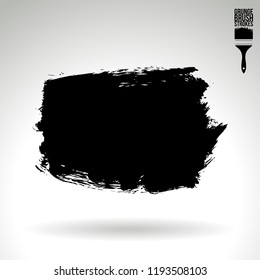 Black brush stroke and texture. Grunge vector abstract hand - painted element. Underline and border design.
