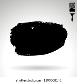 Black brush stroke and texture. Grunge vector abstract hand - painted element. Underline and border design.