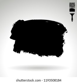 Black brush stroke and texture. Grunge vector abstract hand - painted element. Underline and border design.