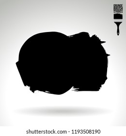 Black brush stroke and texture. Grunge vector abstract hand - painted element. Underline and border design.
