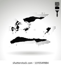 Black brush stroke and texture. Grunge vector abstract hand - painted element. Underline and border design.