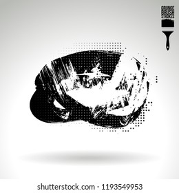 Black brush stroke and texture. Grunge vector abstract hand - painted element. Underline and border design.