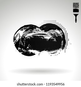 Black brush stroke and texture. Grunge vector abstract hand - painted element. Underline and border design.