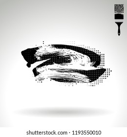 Black brush stroke and texture. Grunge vector abstract hand - painted element. Underline and border design.
