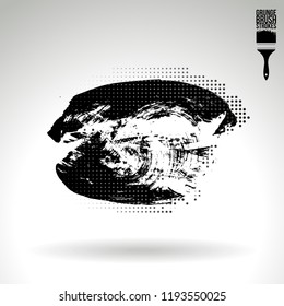Black brush stroke and texture. Grunge vector abstract hand - painted element. Underline and border design.