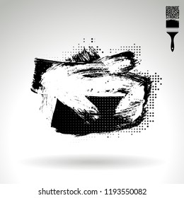 Black brush stroke and texture. Grunge vector abstract hand - painted element. Underline and border design.