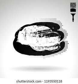 Black brush stroke and texture. Grunge vector abstract hand - painted element. Underline and border design.