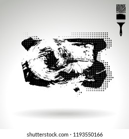 Black brush stroke and texture. Grunge vector abstract hand - painted element. Underline and border design.