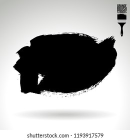 Black brush stroke and texture. Grunge vector abstract hand - painted element. Underline and border design.