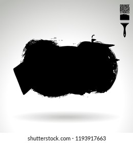 Black brush stroke and texture. Grunge vector abstract hand - painted element. Underline and border design.