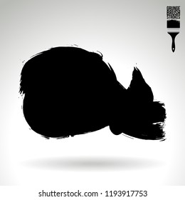 Black brush stroke and texture. Grunge vector abstract hand - painted element. Underline and border design.