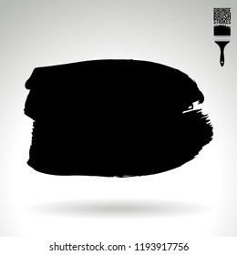 Black brush stroke and texture. Grunge vector abstract hand - painted element. Underline and border design.