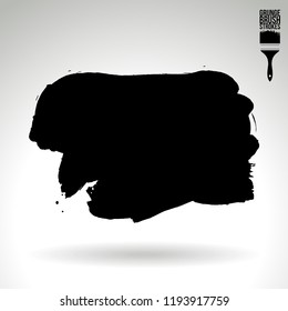 Black brush stroke and texture. Grunge vector abstract hand - painted element. Underline and border design.