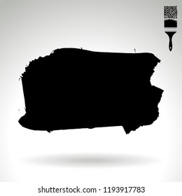 Black brush stroke and texture. Grunge vector abstract hand - painted element. Underline and border design.