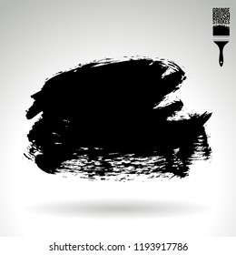 Black brush stroke and texture. Grunge vector abstract hand - painted element. Underline and border design.
