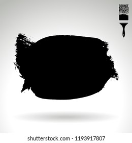 Black brush stroke and texture. Grunge vector abstract hand - painted element. Underline and border design.
