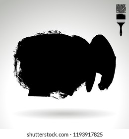 Black brush stroke and texture. Grunge vector abstract hand - painted element. Underline and border design.