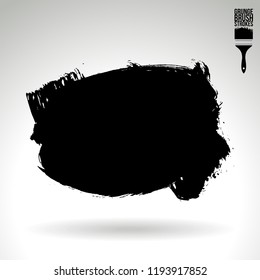 Black brush stroke and texture. Grunge vector abstract hand - painted element. Underline and border design.