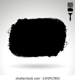 Black brush stroke and texture. Grunge vector abstract hand - painted element. Underline and border design.