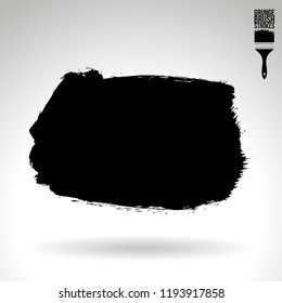 Black brush stroke and texture. Grunge vector abstract hand - painted element. Underline and border design.