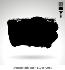Black brush stroke and texture. Grunge vector abstract hand - painted element. Underline and border design.