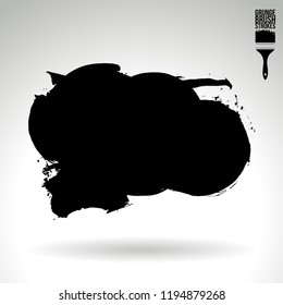 Black brush stroke and texture. Grunge vector abstract hand - painted element. Underline and border design.