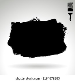 Black brush stroke and texture. Grunge vector abstract hand - painted element. Underline and border design.