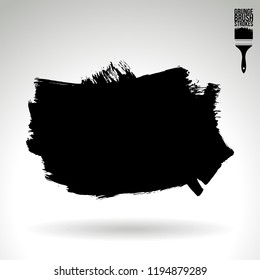 Black brush stroke and texture. Grunge vector abstract hand - painted element. Underline and border design.
