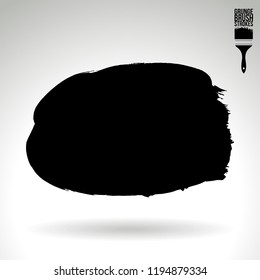 Black brush stroke and texture. Grunge vector abstract hand - painted element. Underline and border design.