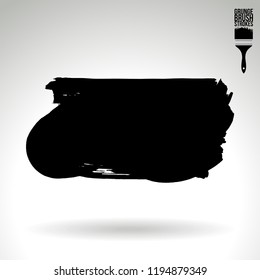 Black brush stroke and texture. Grunge vector abstract hand - painted element. Underline and border design.