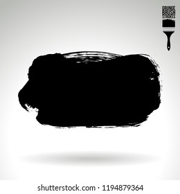 Black brush stroke and texture. Grunge vector abstract hand - painted element. Underline and border design.