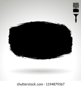 Black brush stroke and texture. Grunge vector abstract hand - painted element. Underline and border design.