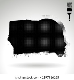 Black brush stroke and texture. Grunge vector abstract hand - painted element. Underline and border design.