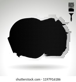 Black brush stroke and texture. Grunge vector abstract hand - painted element. Underline and border design.