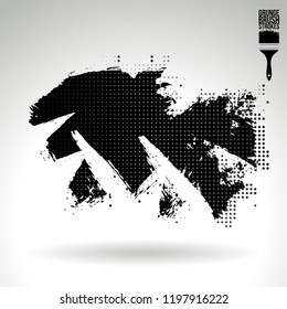 Black brush stroke and texture. Grunge vector abstract hand - painted element. Underline and border design.