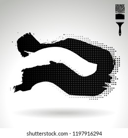 Black brush stroke and texture. Grunge vector abstract hand - painted element. Underline and border design.