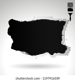 Black brush stroke and texture. Grunge vector abstract hand - painted element. Underline and border design.